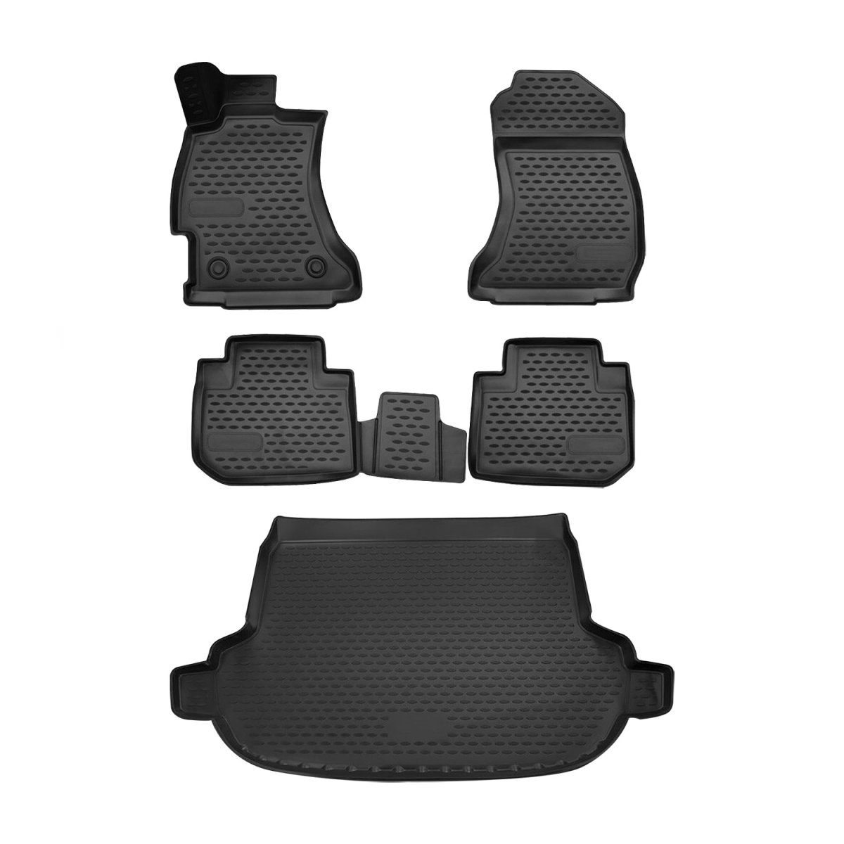 Subaru Forester Floor-Trunk Mats - Omac - 3D - Black - 2014-2018